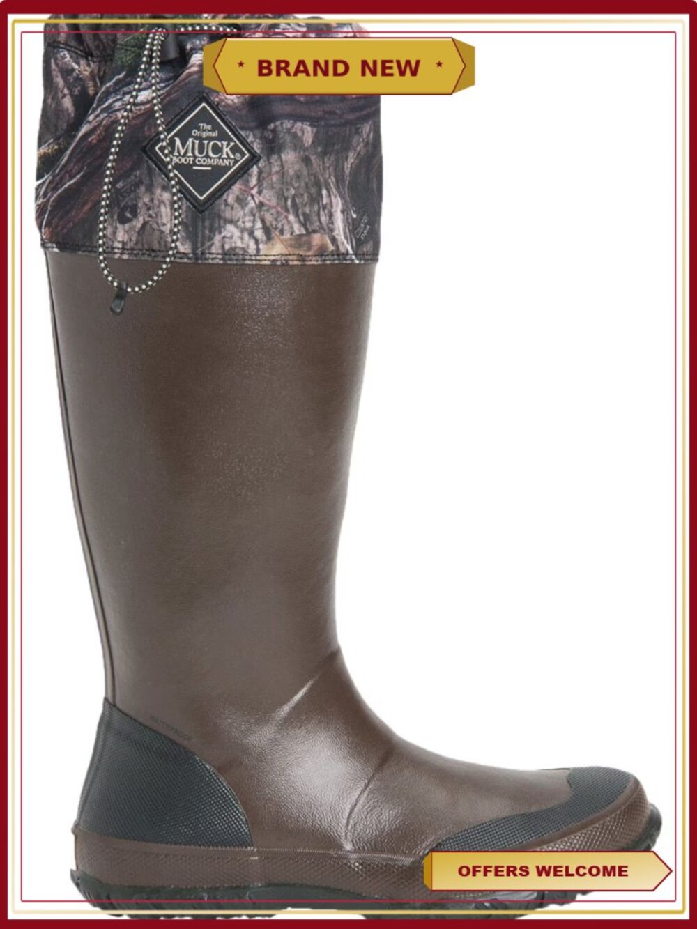 Men's Tall Rubber Rain Boots Waterproof Outdoor Muck Boots